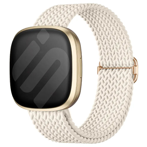 Fitbit Versa 4 Adjustable Woven Strap (Beige)