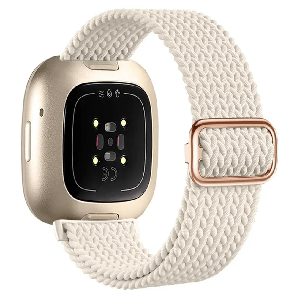 Fitbit Versa 4 Adjustable Woven Strap (Beige)