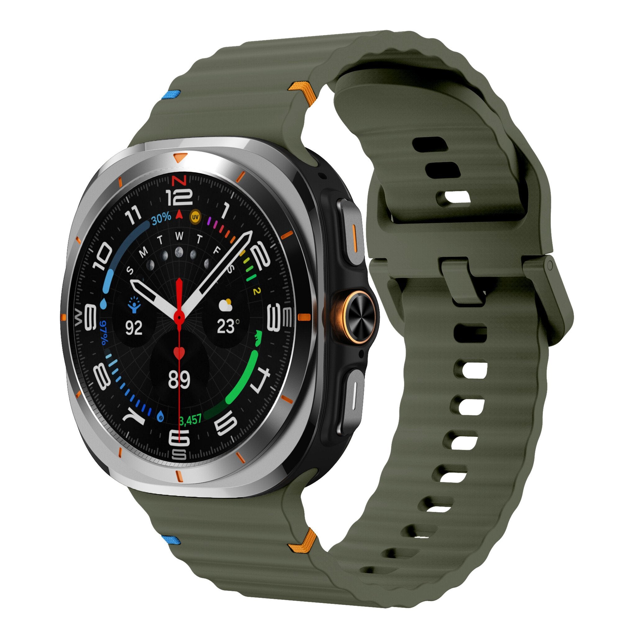 Samsung Galaxy Watch Ultra Wave Silicone Strap (Army Green)