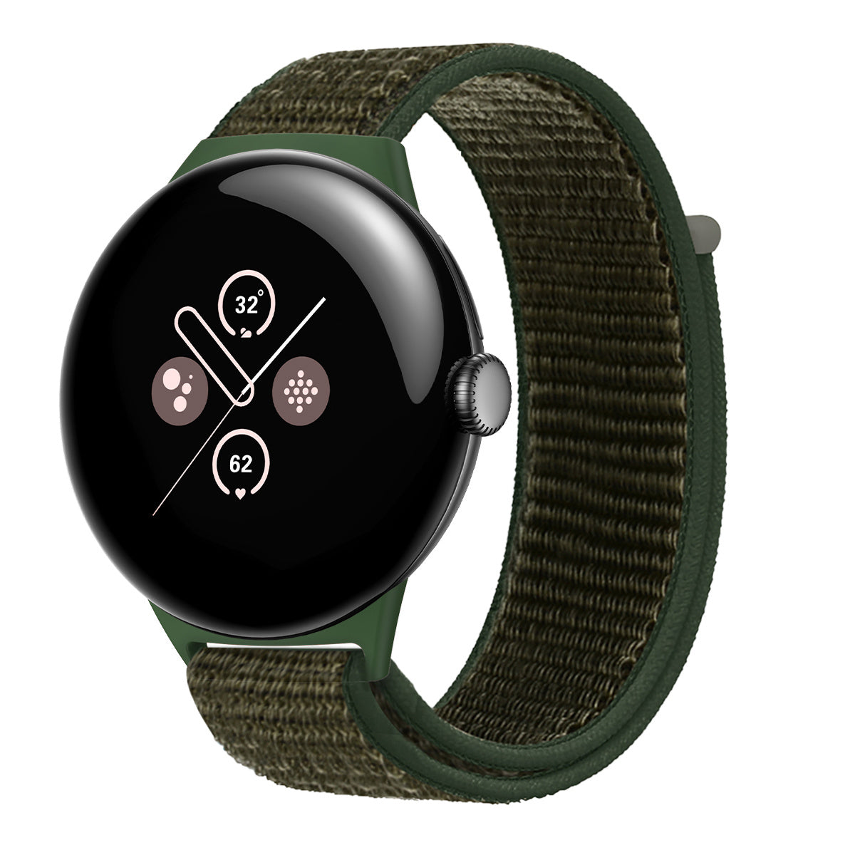 Google Pixel Watch 4 - 45mm nylon bandje (legergroen)