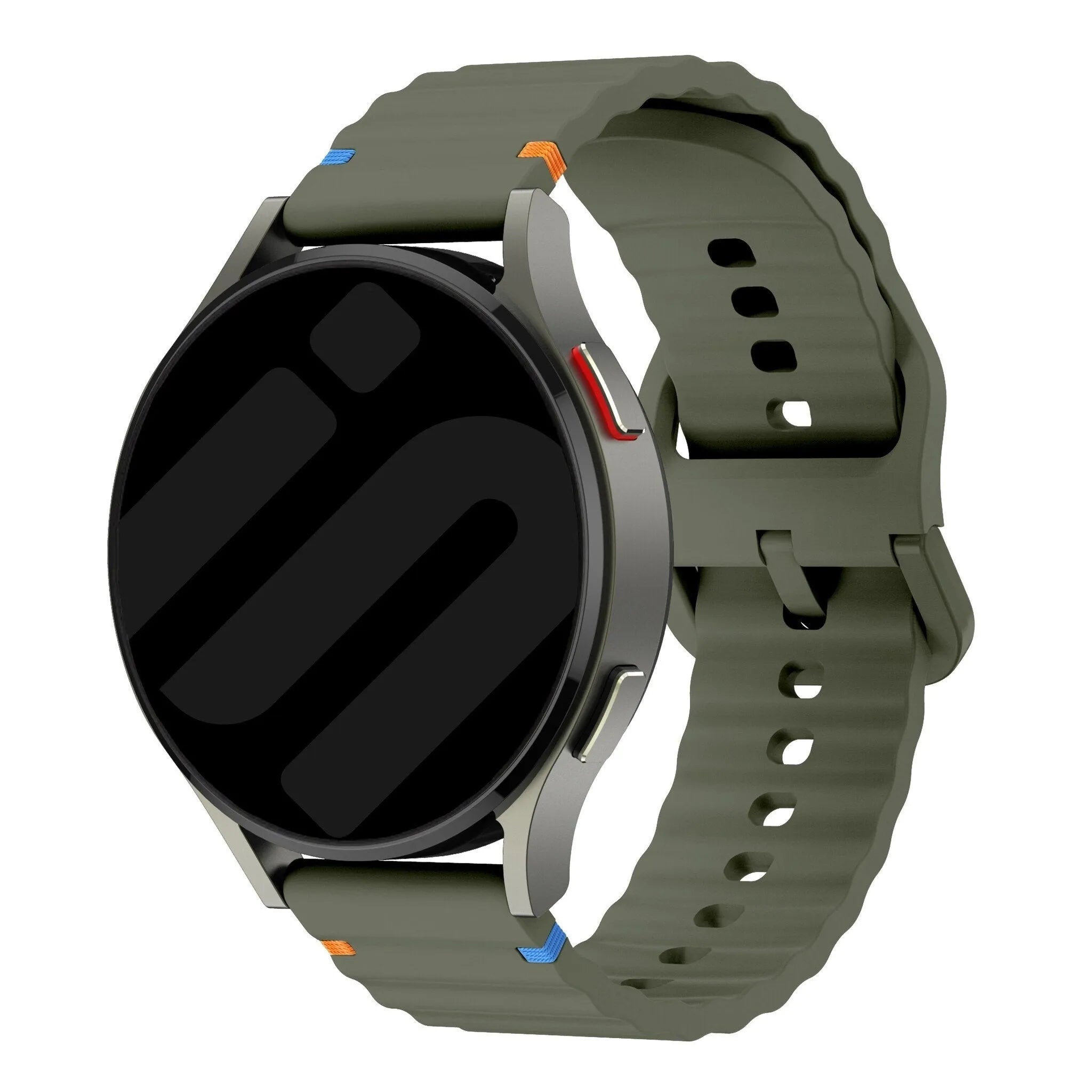 Coros Pace 2 wave siliconen bandje (legergroen)
