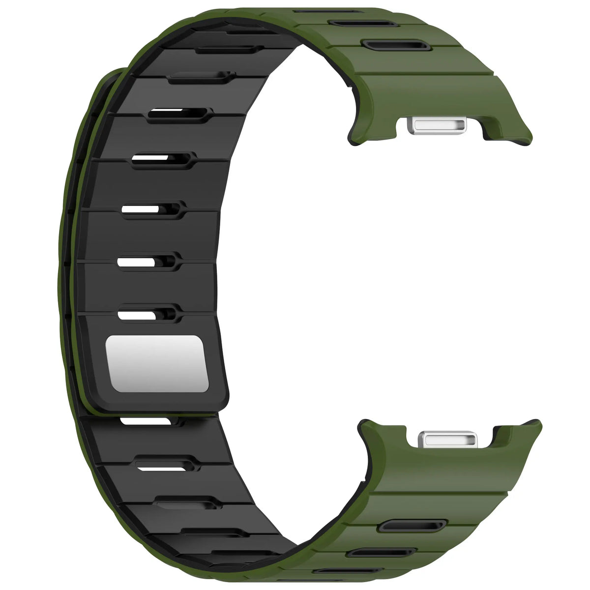 Samsung Galaxy Watch 8 - 40mm magnetisch siliconen bandje (legergroen/zwart)