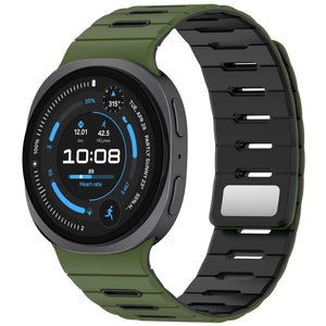 Samsung Galaxy Watch 8 Classic magnetisch siliconen bandje (legergroen/zwart)