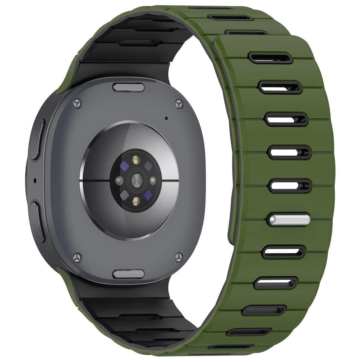 Samsung Galaxy Watch 9 - 40mm magnetisch siliconen bandje (legergroen/zwart)