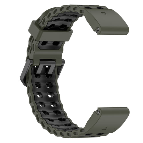 Garmin Quatix 3 / 6x / 7x Solar wave sport band (Groen/zwart)