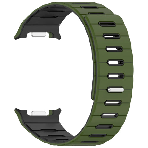 Samsung Galaxy Watch 9 - 40mm magnetisch siliconen bandje (legergroen/zwart)