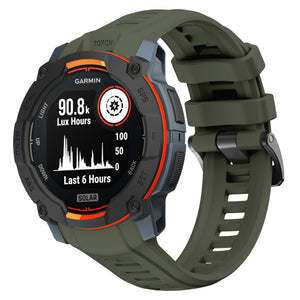 Garmin Instinct 3 - 45mm silicone band 'perfect fit' (legergroen)