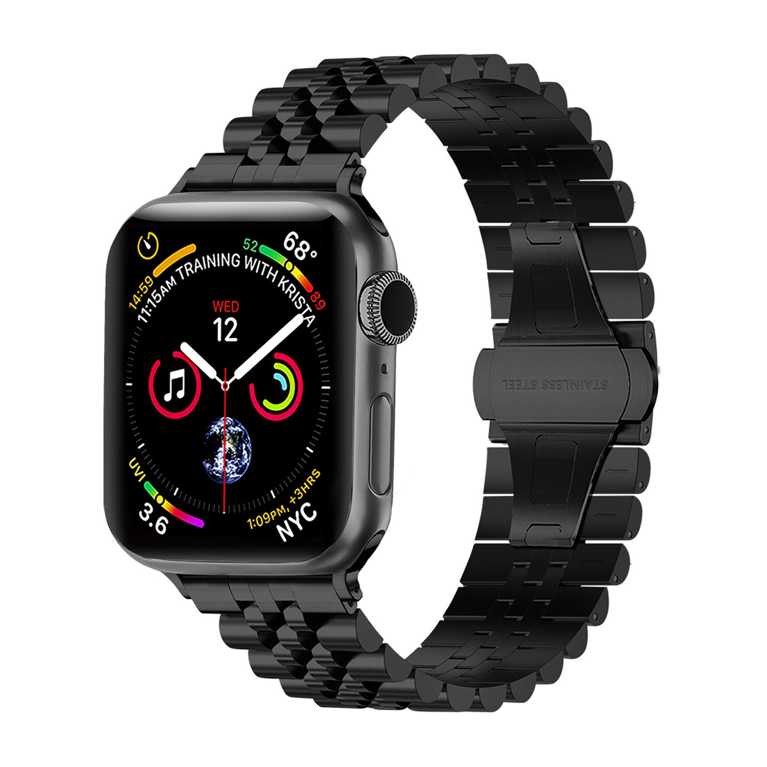Apple Watch Jubilee stalen band (zwart)