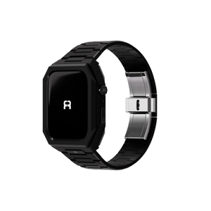 Reqior Apple Watch 45mm case met stalen band 'Nautilus' (zwart)