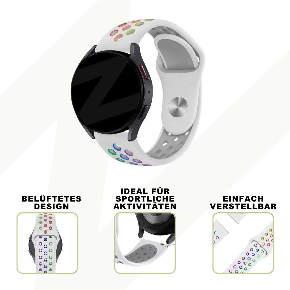 Bandz Coros Apex 2 sport band 'Deluxe' (wit/rainbow)