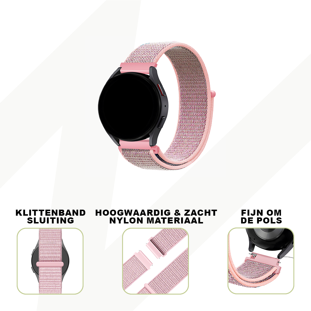 Bandz Garmin Vivoactive 3 nylon loop band (roze)
