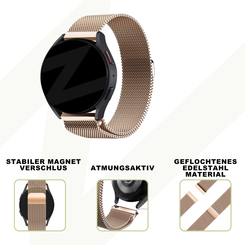 Bandz Coros Apex 2 Milanese loop band (rosé goud)