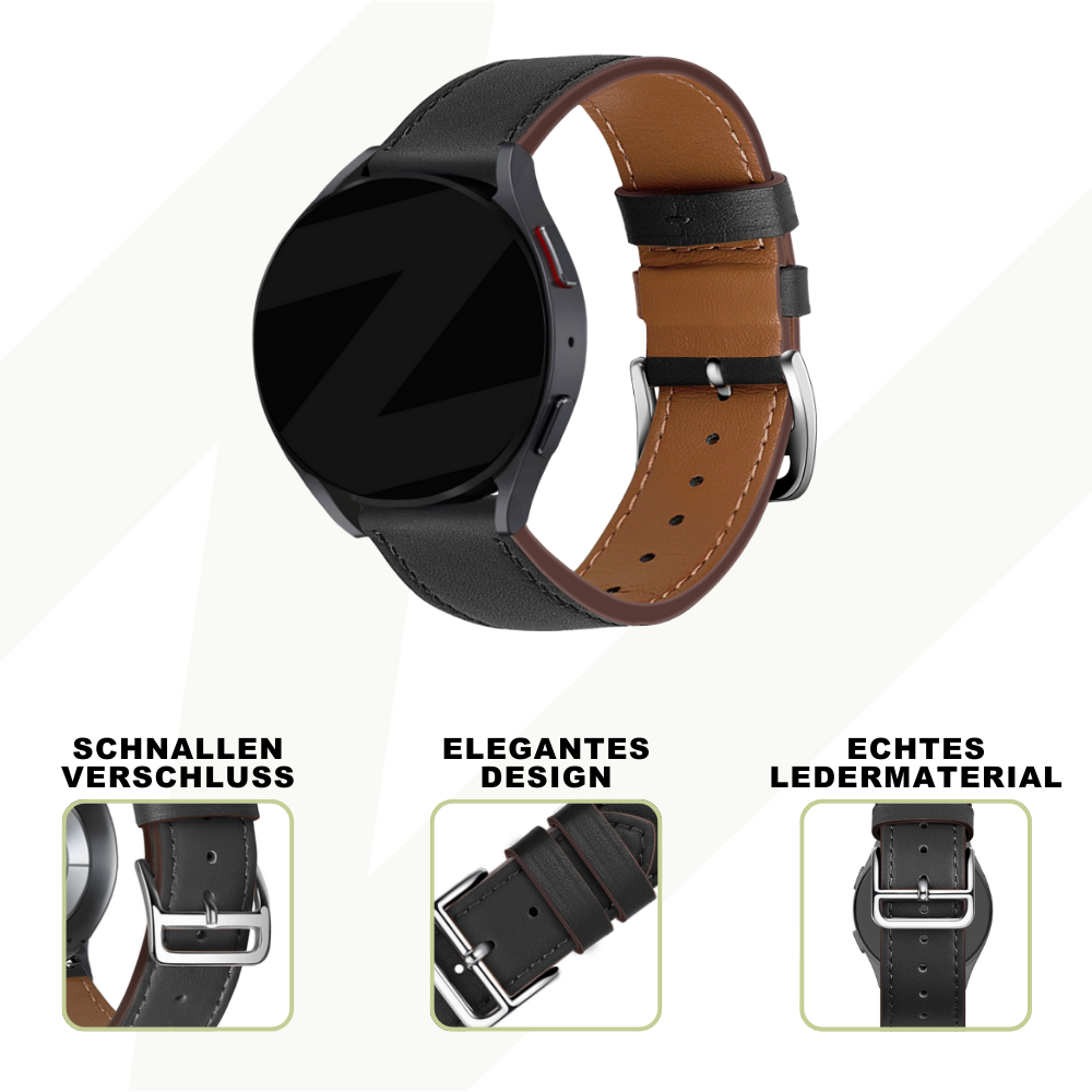 Bandz Suunto 9 Peak Pro lederen band 'Deluxe' (zwart)