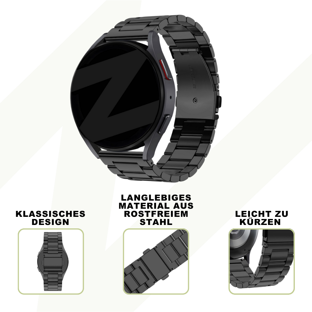 Bandz Oppo Watch X2 stalen band 'Classic' (zwart)