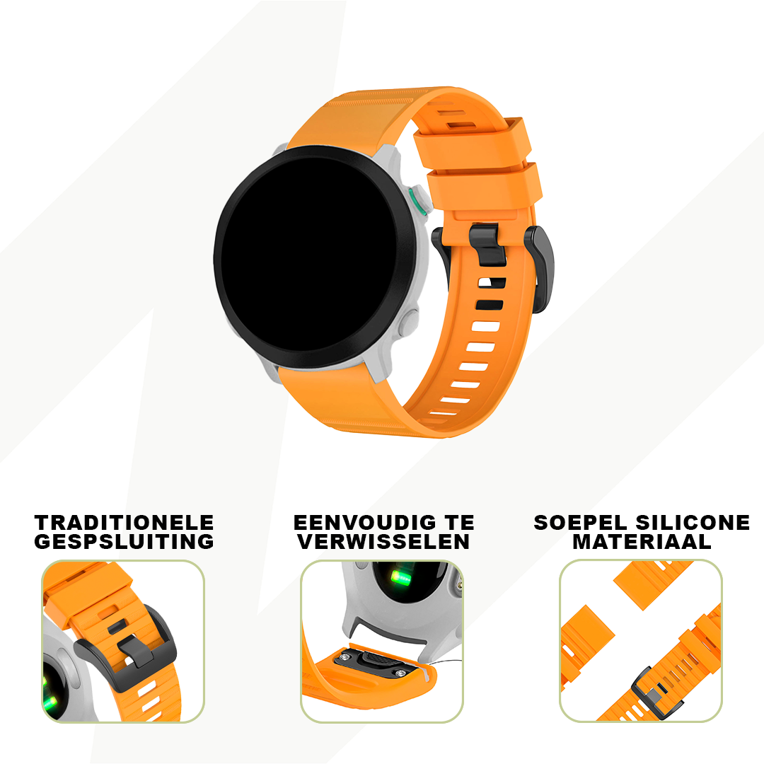Bandz Garmin Forerunner 935 siliconen band met gesp (oranje)