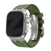 Bandz Apple Watch siliconen band 'Luxe Liquid' (groen met titanium)