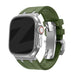 Bandz Apple Watch siliconen band 'Luxe Liquid' (groen met zilver)
