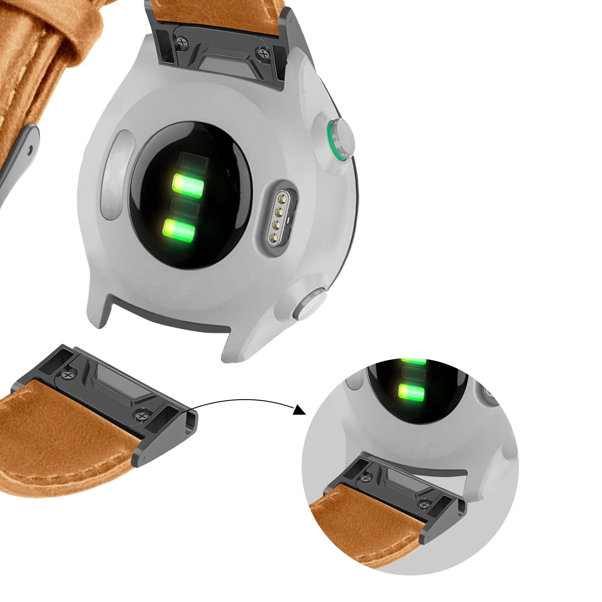 Bandz Garmin Forerunner 955 lederen band (bruin)