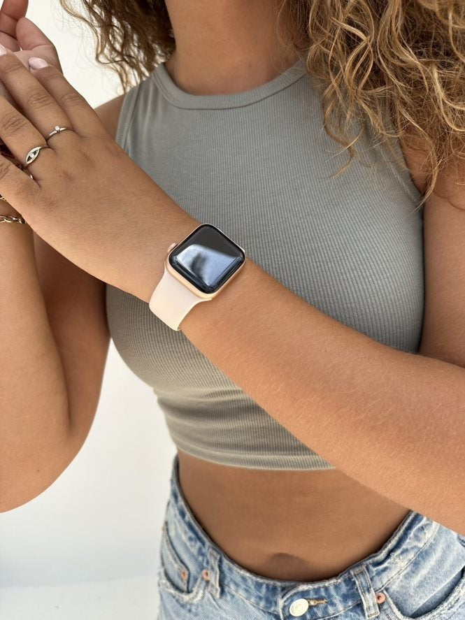 xoxo Wildhearts Apple Watch siliconen bandje (beige)