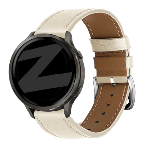 Bandz Garmin 18mm Leather Strap 'Deluxe' (Beige)