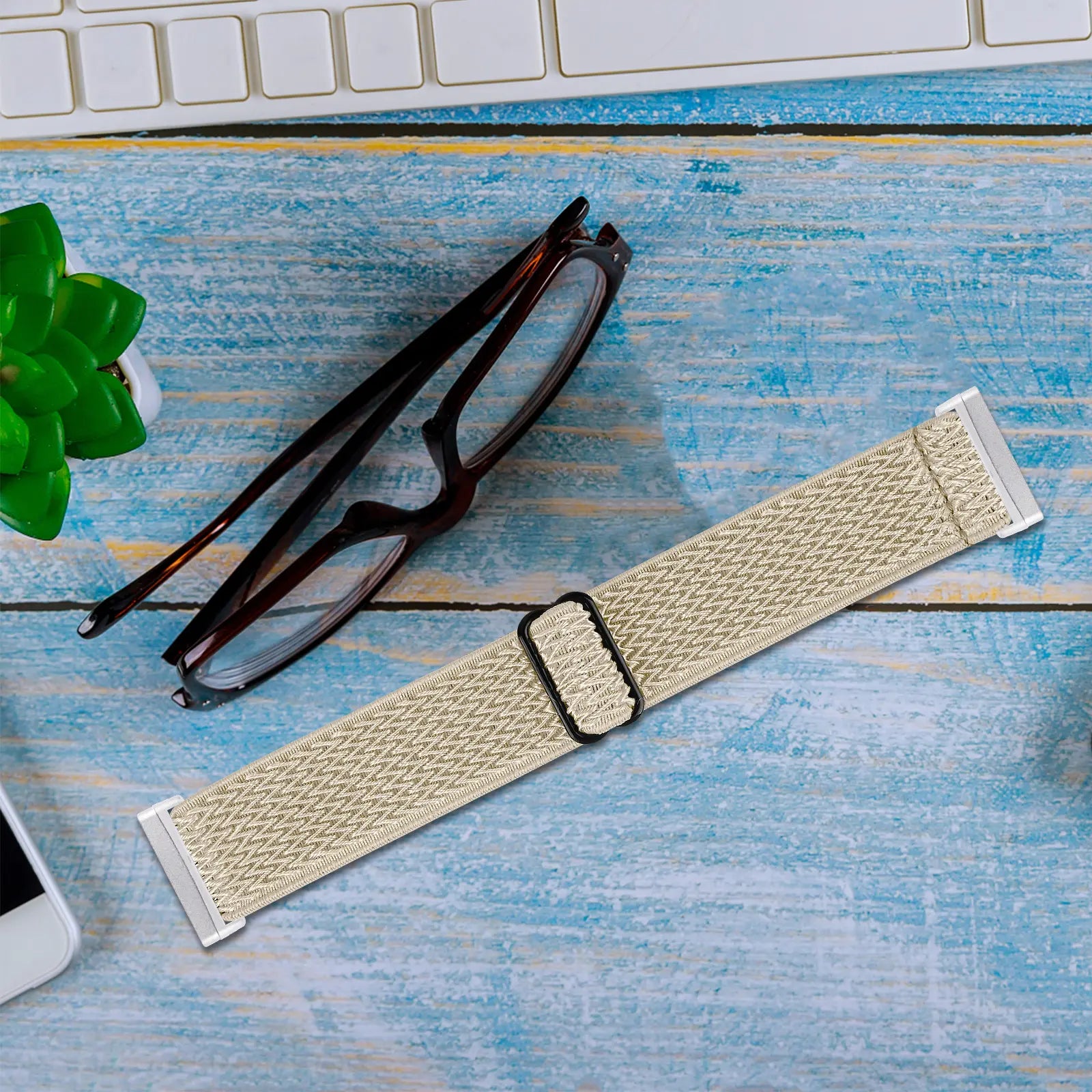 Fitbit Versa 3 Elastic Strap (Beige)