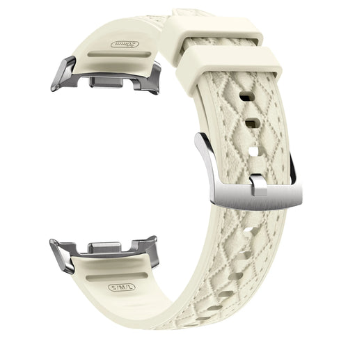 Samsung Galaxy Watch 8 - 44mm Diamond Leather Hybrid Strap (Beige)