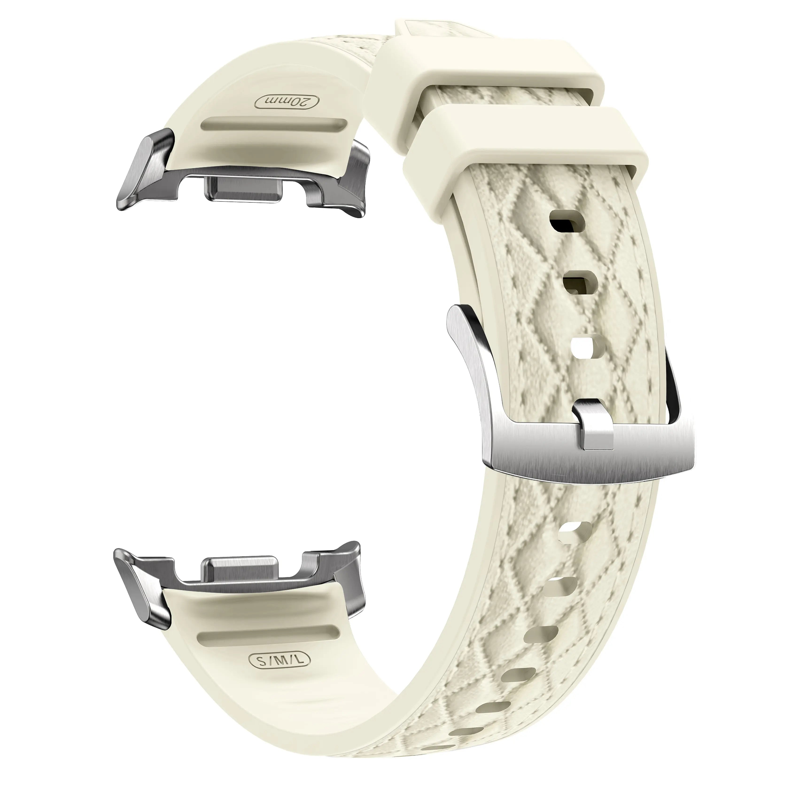 Samsung Galaxy Watch 8 - 40mm Diamond Leather Hybrid Strap (Beige)