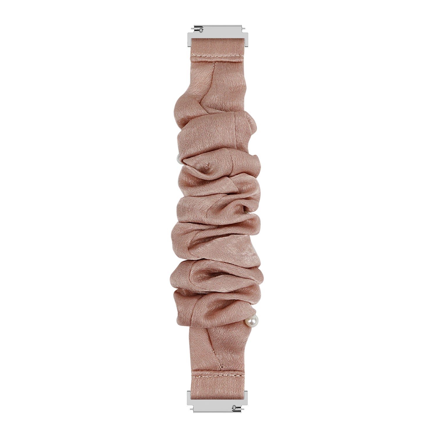 Samsung Galaxy Watch 42mm Scrunchie Strap (Beige with Pearls)