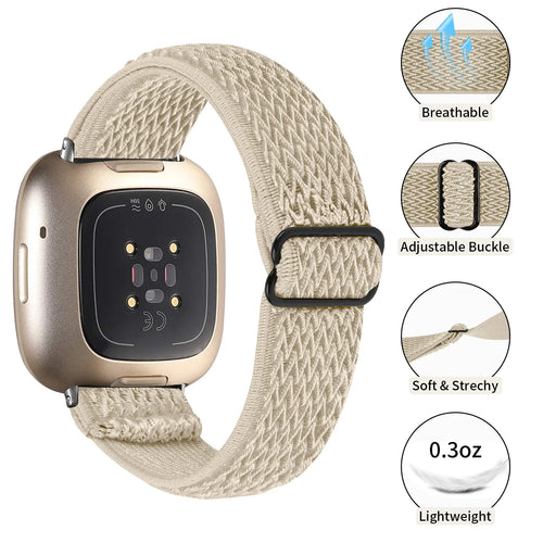 Fitbit Versa 4 elastisch bandje (beige)