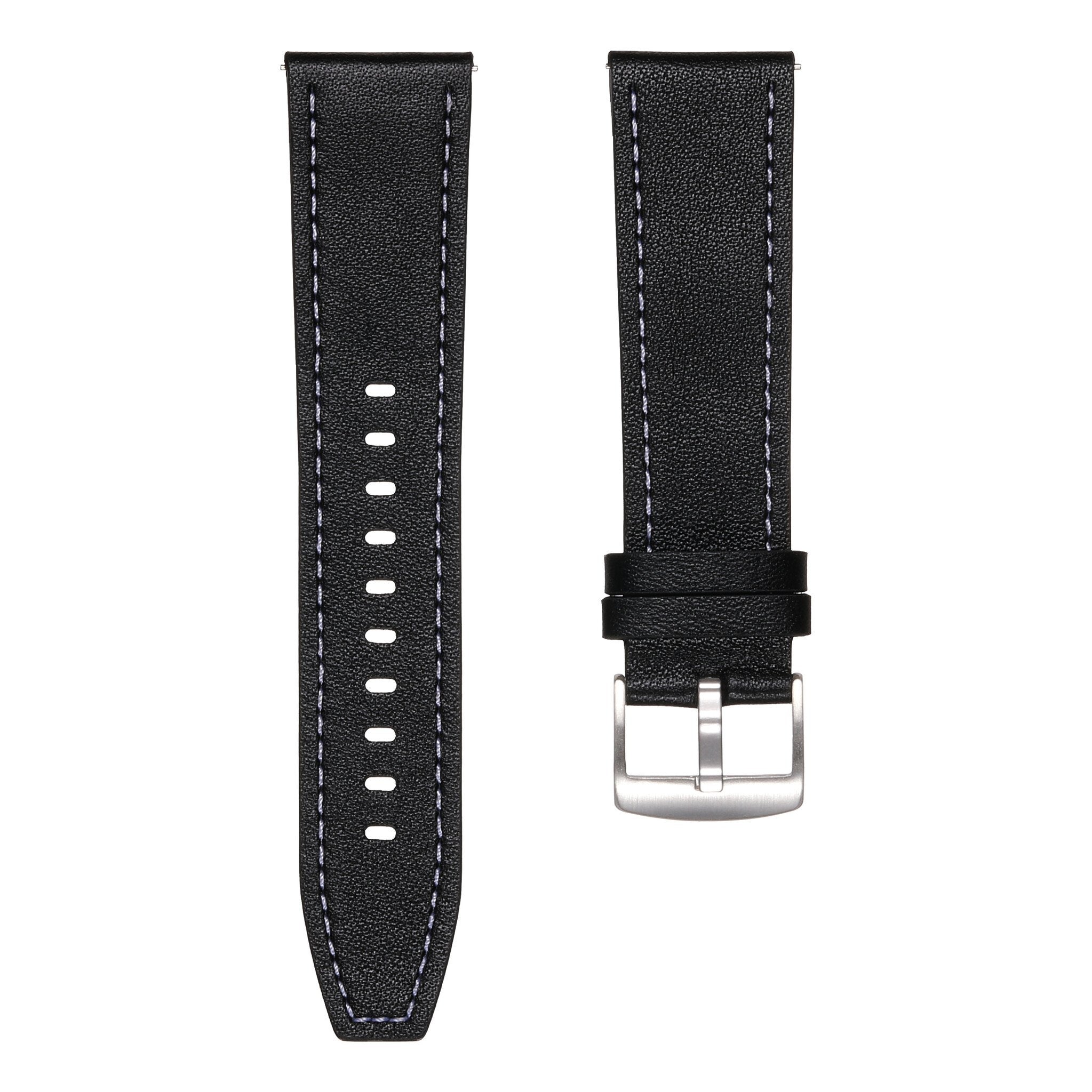 Fossil Gen 5 'One Push' Leather Strap (Black)