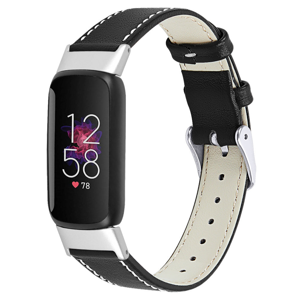 Fitbit Luxe modern leren bandje (zwart)