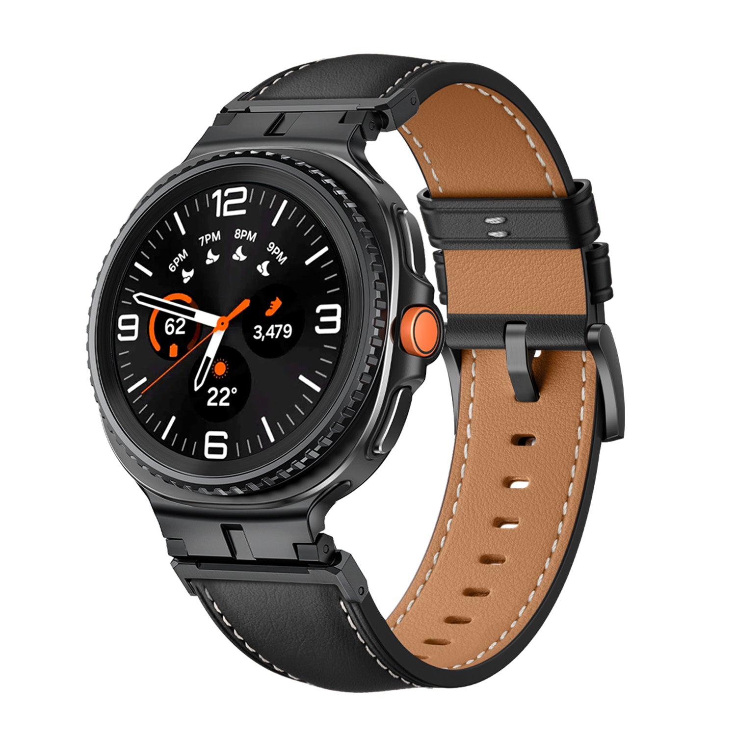 Samsung Galaxy Watch 8 - 44mm luxe leren bandje (zwart)