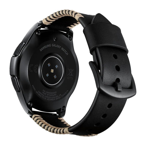 Fossil Gen 5 Stitched Leather Strap (Black)