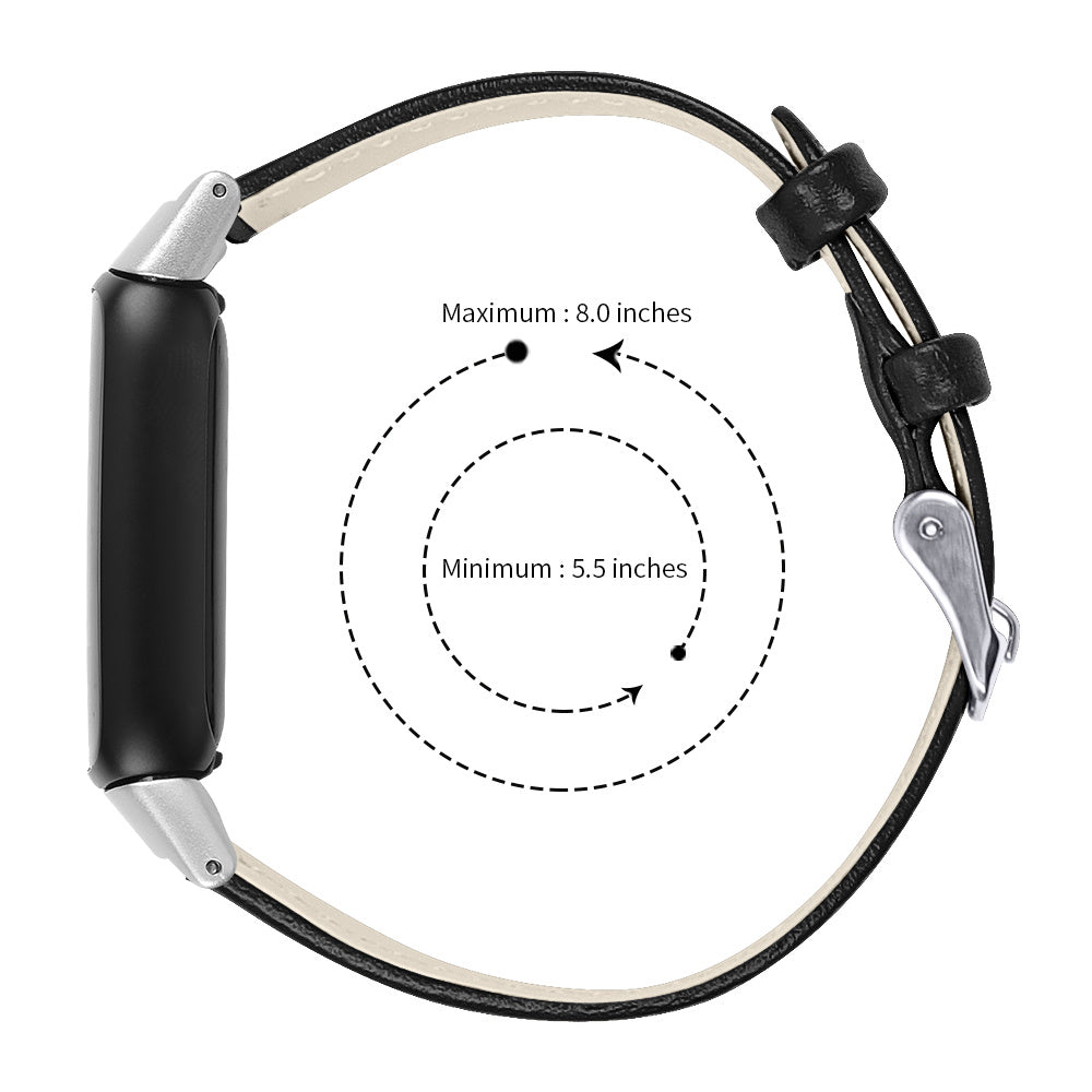 Fitbit Luxe modern leren bandje (zwart)