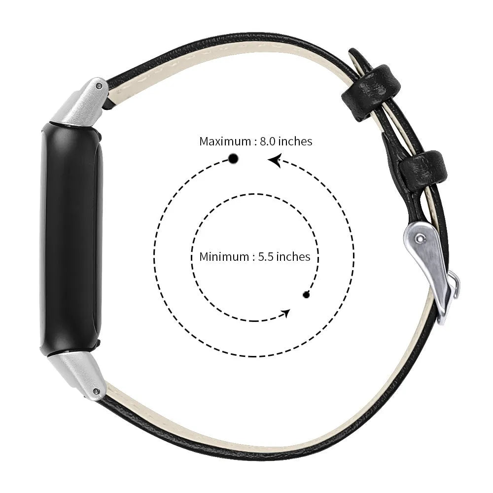 Fitbit Luxe modern leren bandje (zwart)