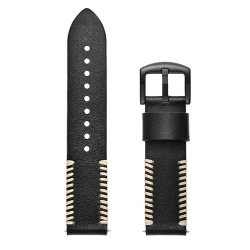 Fossil Gen 5 Stitched Leather Strap (Black)