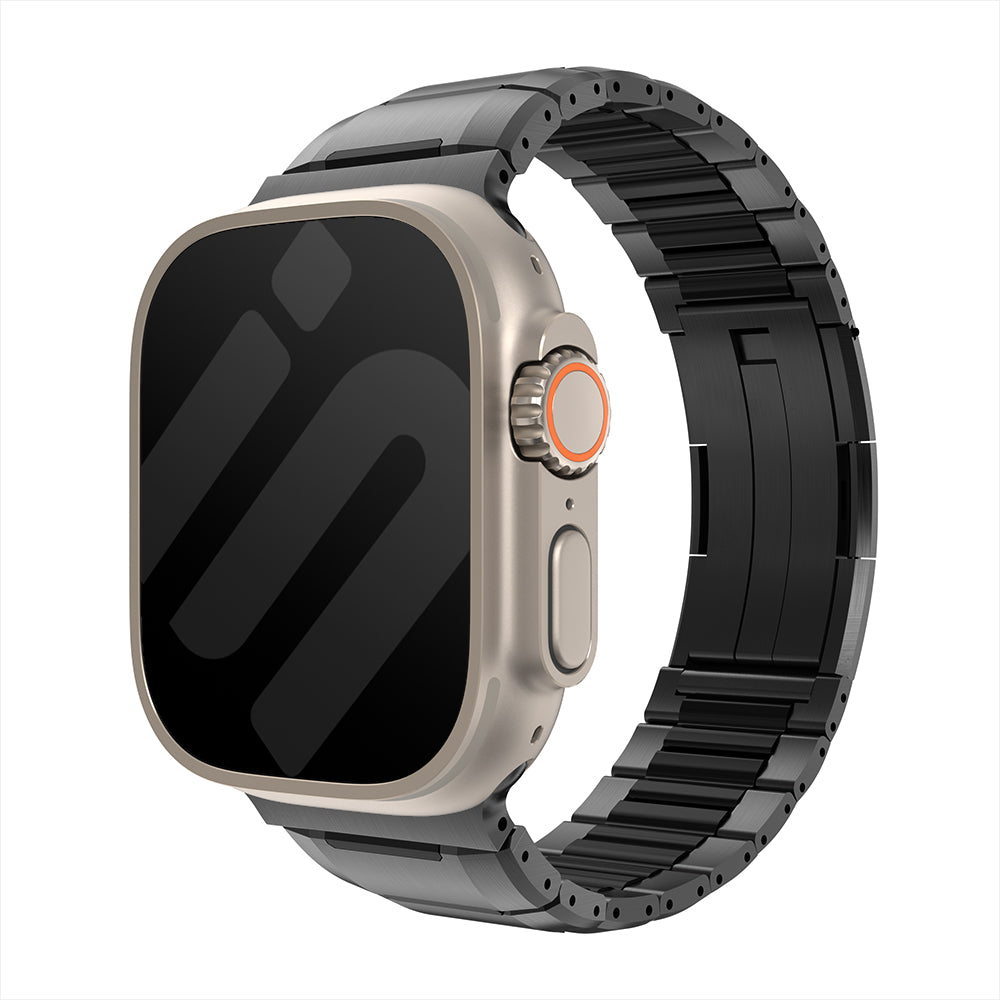Apple Watch Ultra stalen hybrid band (zwart)