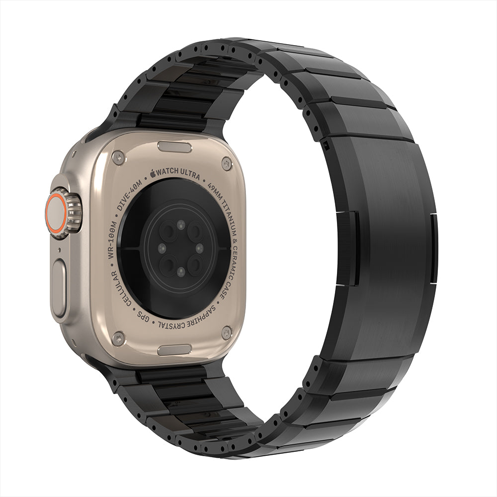Apple Watch Ultra stalen hybrid band (zwart)