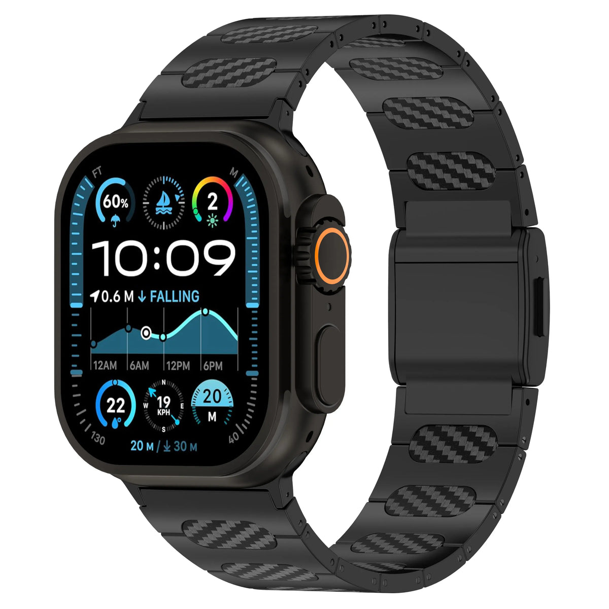 Apple Watch Refined Steel Hybrid Strap (Black/Carbon)