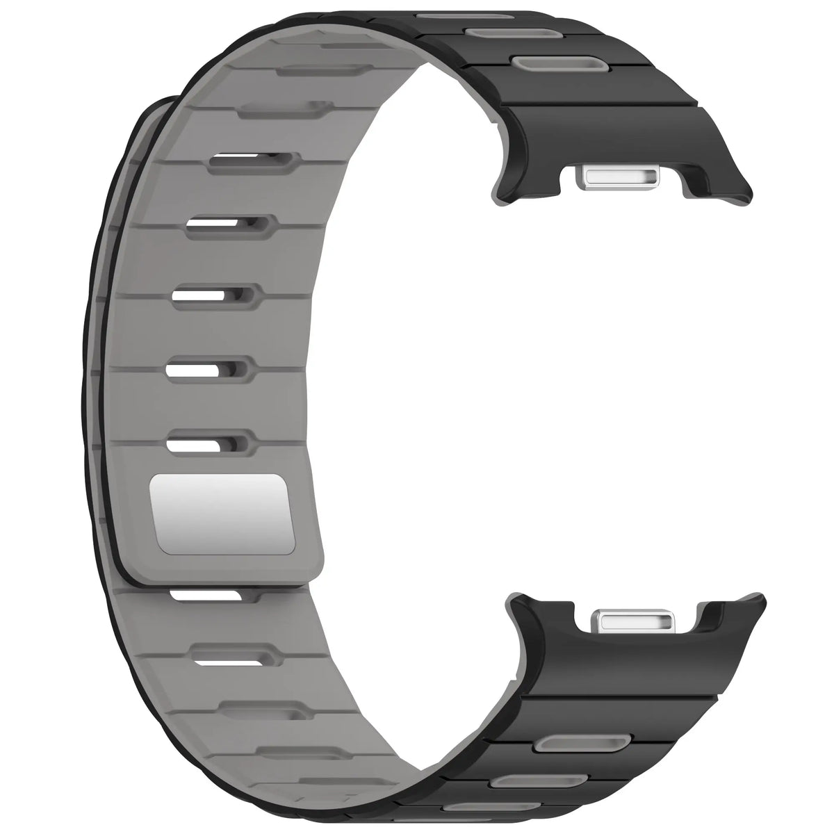 Samsung Galaxy Watch 8 - 44mm magnetisch siliconen bandje (zwart/grijs)