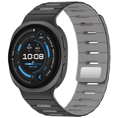 Samsung Galaxy Watch 8 Classic magnetisch siliconen bandje (zwart/grijs)