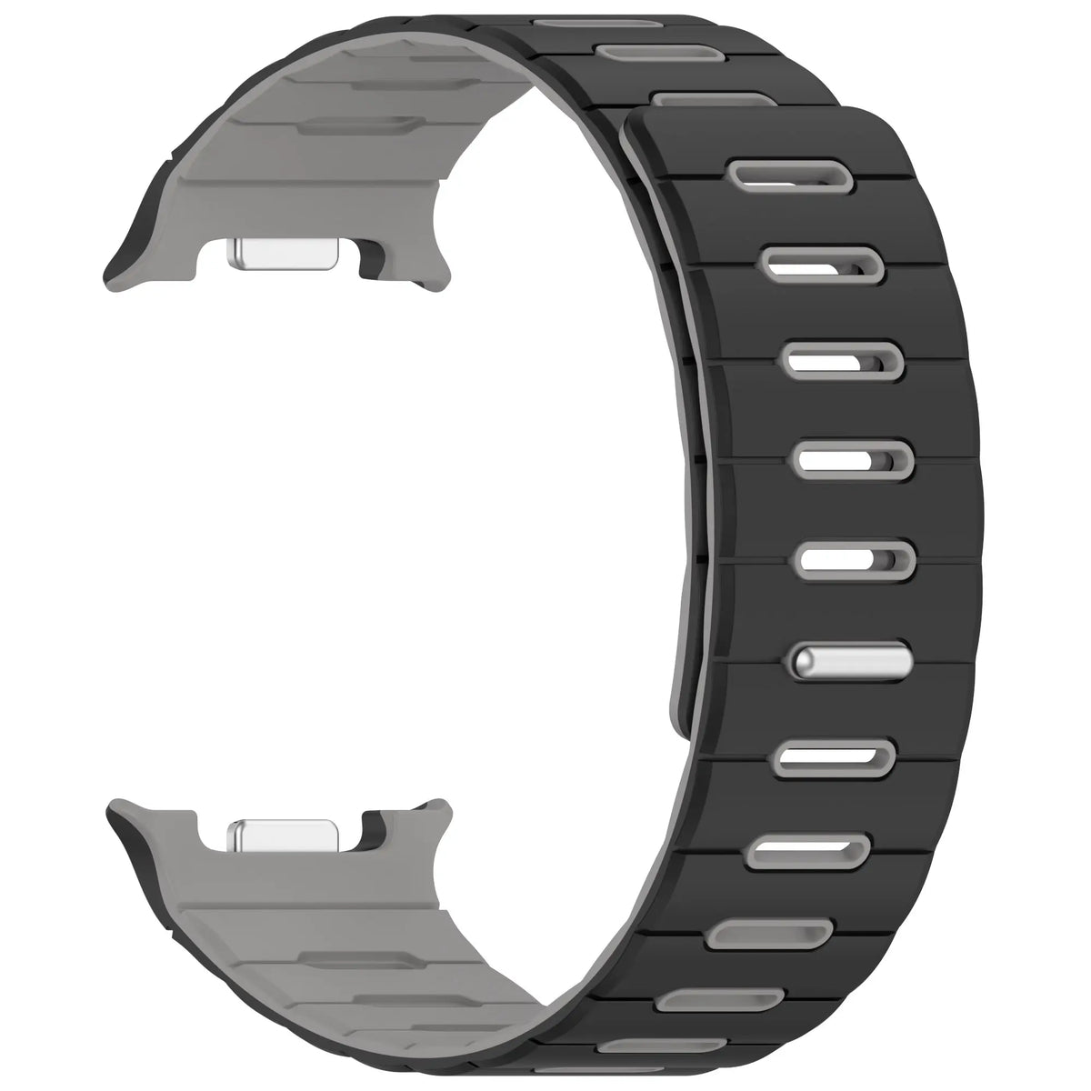 Samsung Galaxy Watch 8 - 40mm magnetisch siliconen bandje (zwart/grijs)