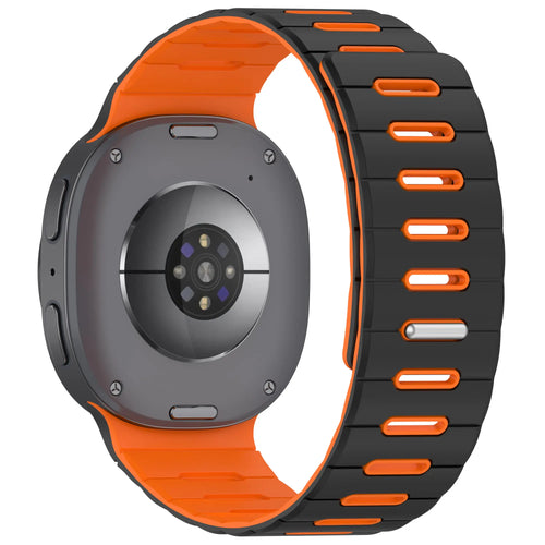 Samsung Galaxy Watch 8 - 40mm Magnetic Silicone Strap (Black/Orange)