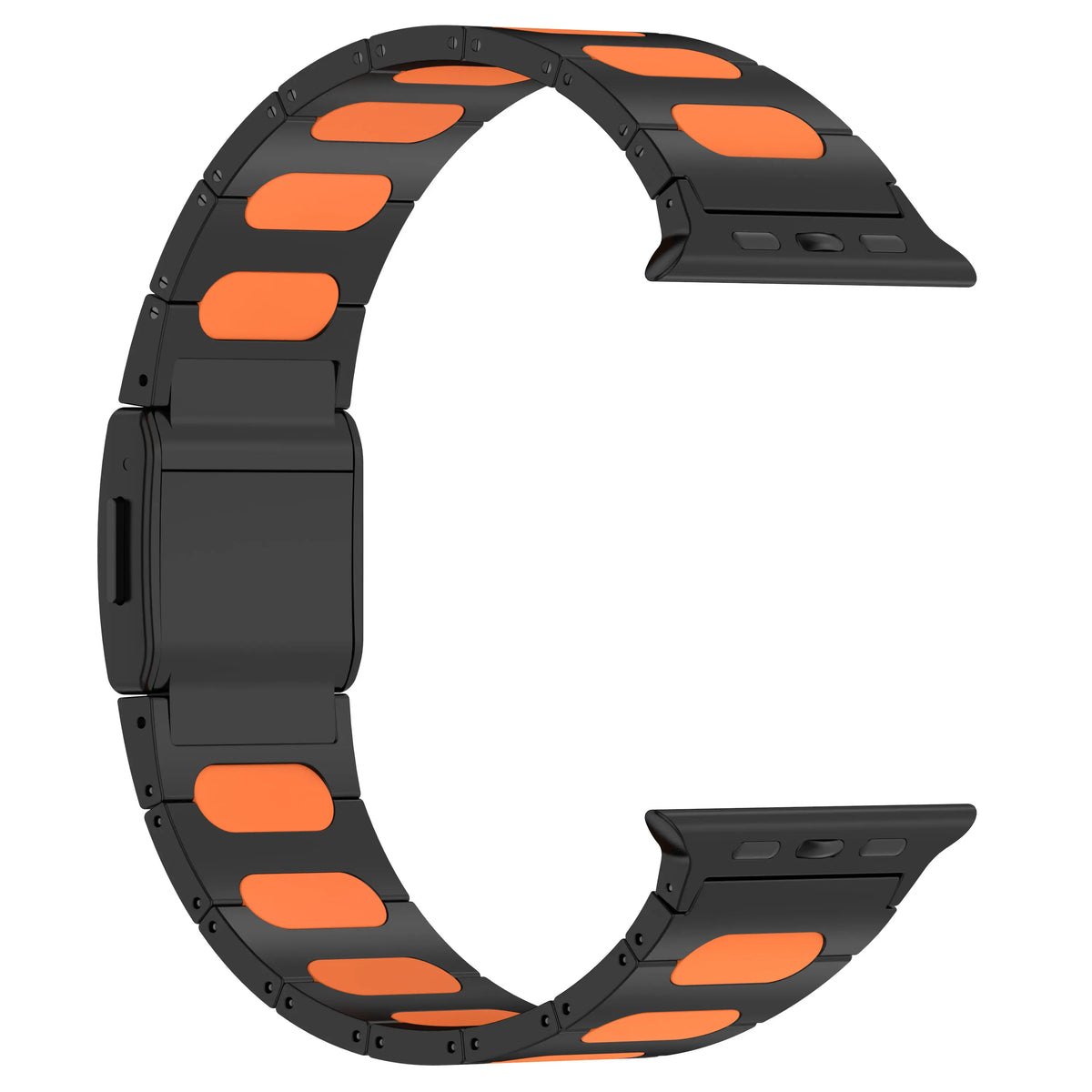 Apple Watch Refined Steel Hybrid Strap (Black/Orange)