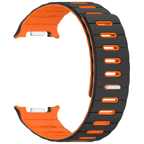 Samsung Galaxy Watch 8 - 40mm Magnetic Silicone Strap (Black/Orange)