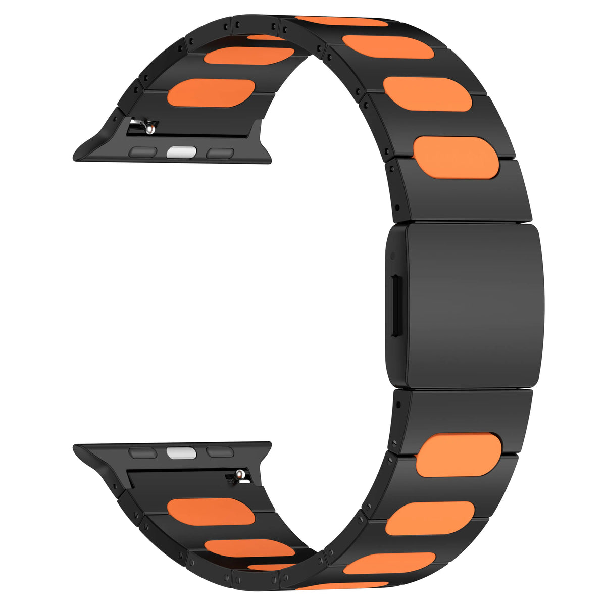 Apple Watch Refined Steel Hybrid Strap (Black/Orange)