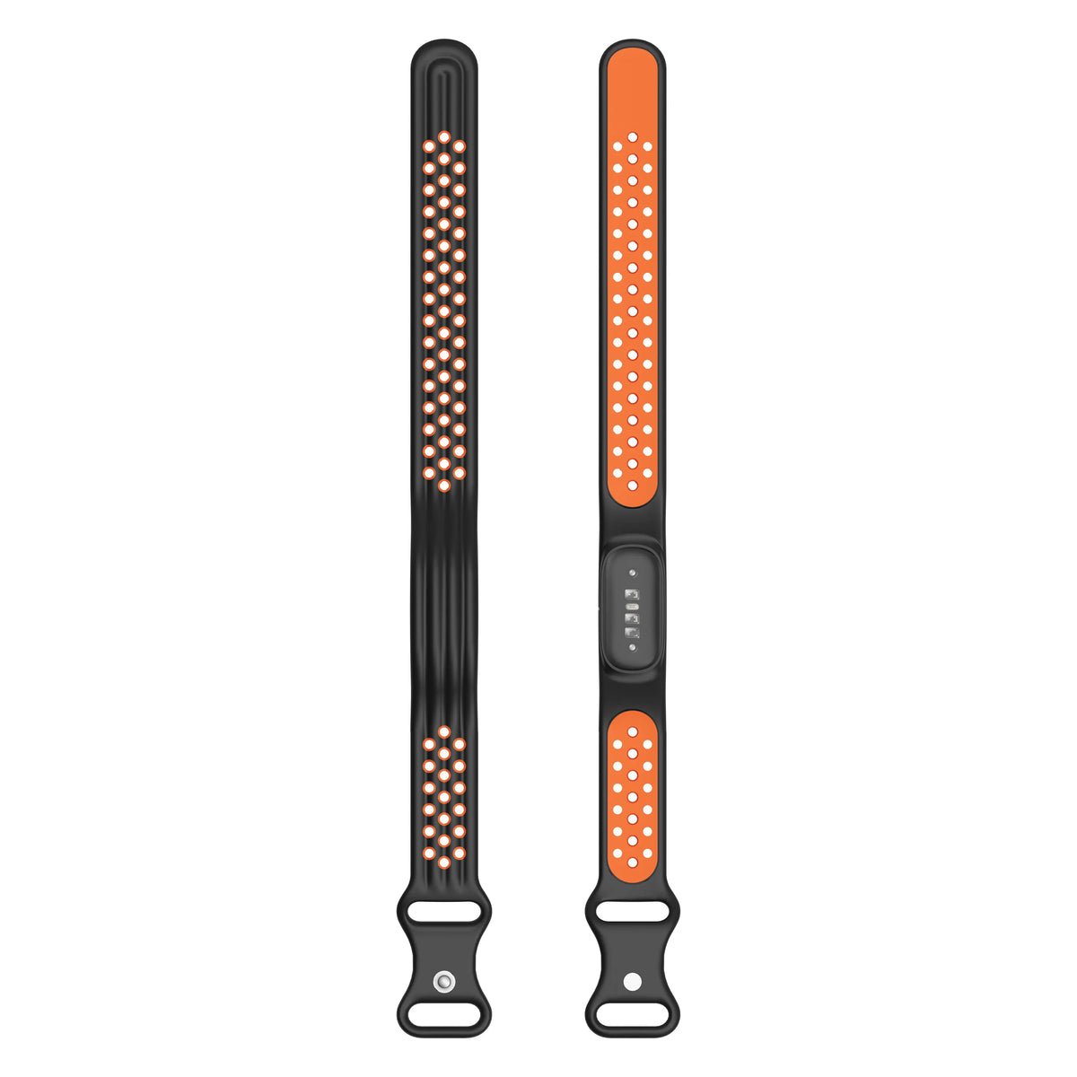 Silicone Sport Strap, black/orange