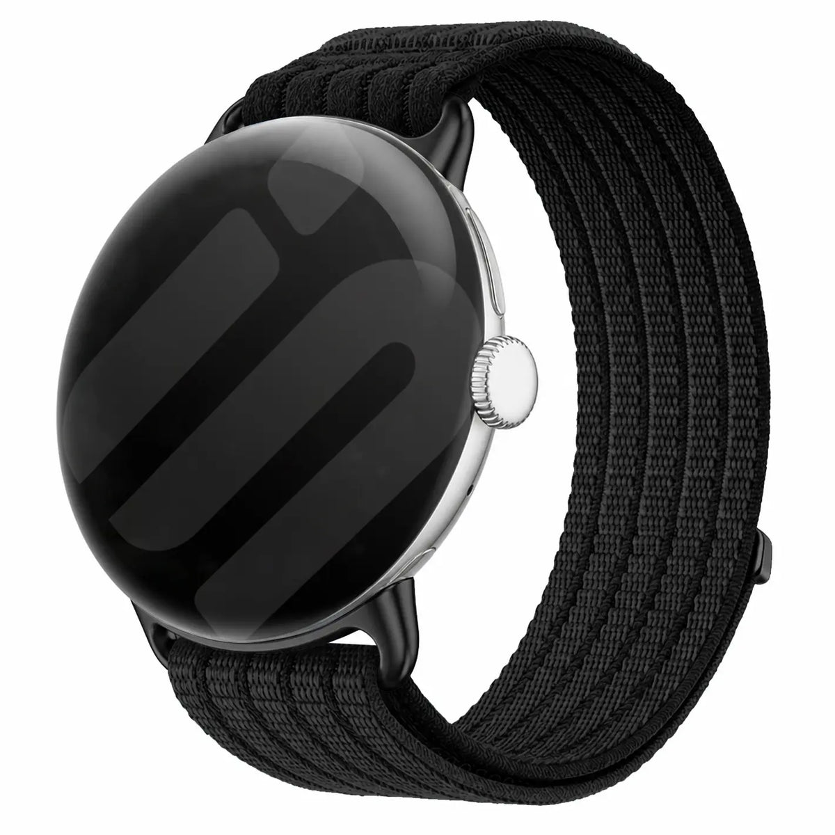 Google Pixel Watch 5 - 45mm ultradunne nylon band (zwart)