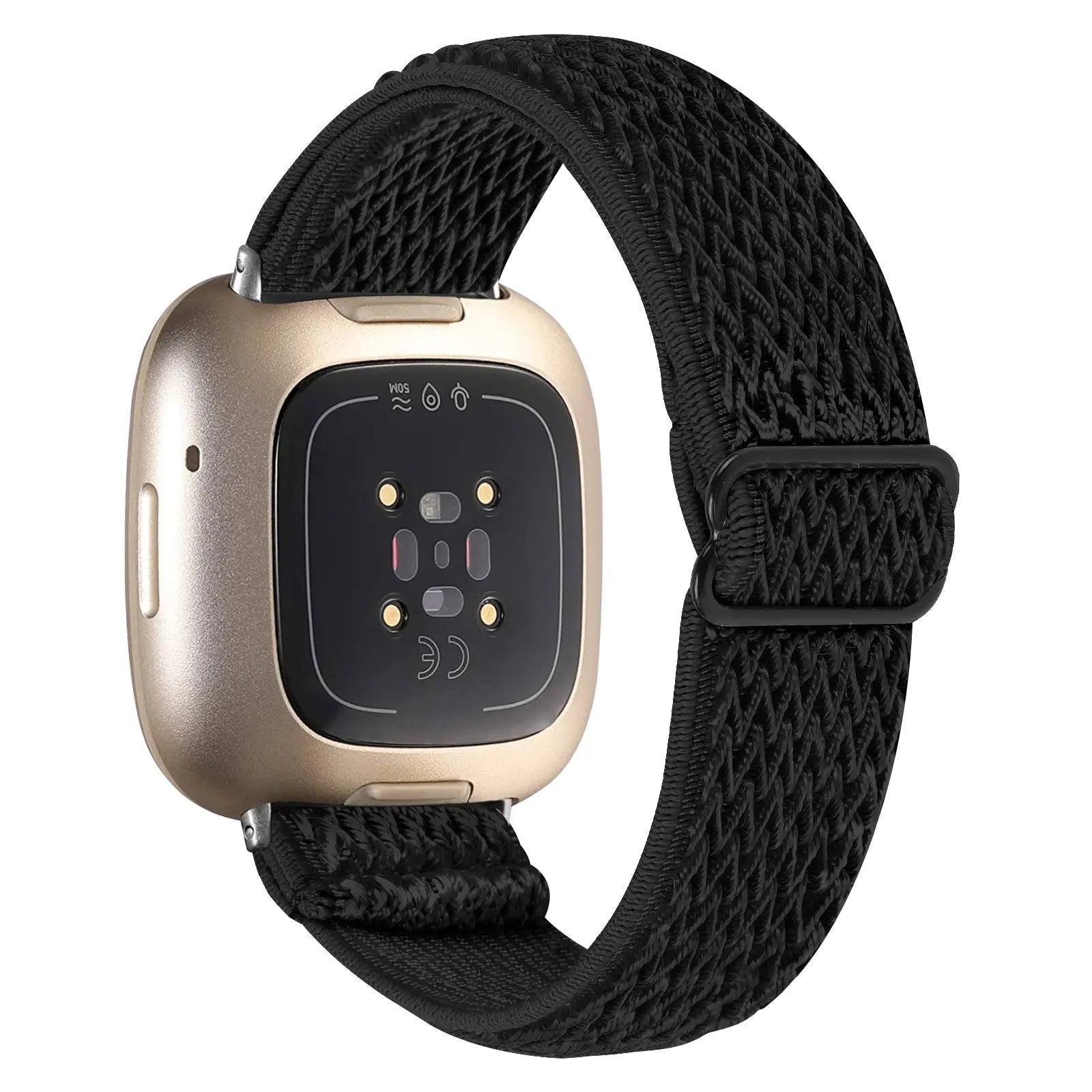 Fitbit Versa 4 elastisch bandje (zwart)