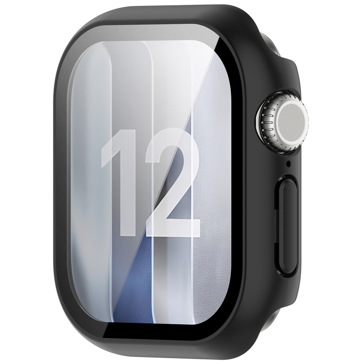 Apple Watch 12 - 46mm hard case met glas (zwart)